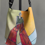 Adjustable Shoulder Bag Canvas Crossbody Design Travel Purse Women Hands Free Carryall Colorful Art Print Pattern Versatile Messenger Tote Everyday Adventure Bag Reusable Shopping Carryall Durable Canvas Material Vibrant Geometric Artwork