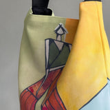 Canvas Crossbody Carryall Adjustable Strap Design Women Everyday Bag Hands Free Shopping Tote Colorful Geometric Print Reusable Messenger Purse Durable Canvas Material Practical Daily Handbag Vibrant Art Pattern Comfortable Shoulder Bag