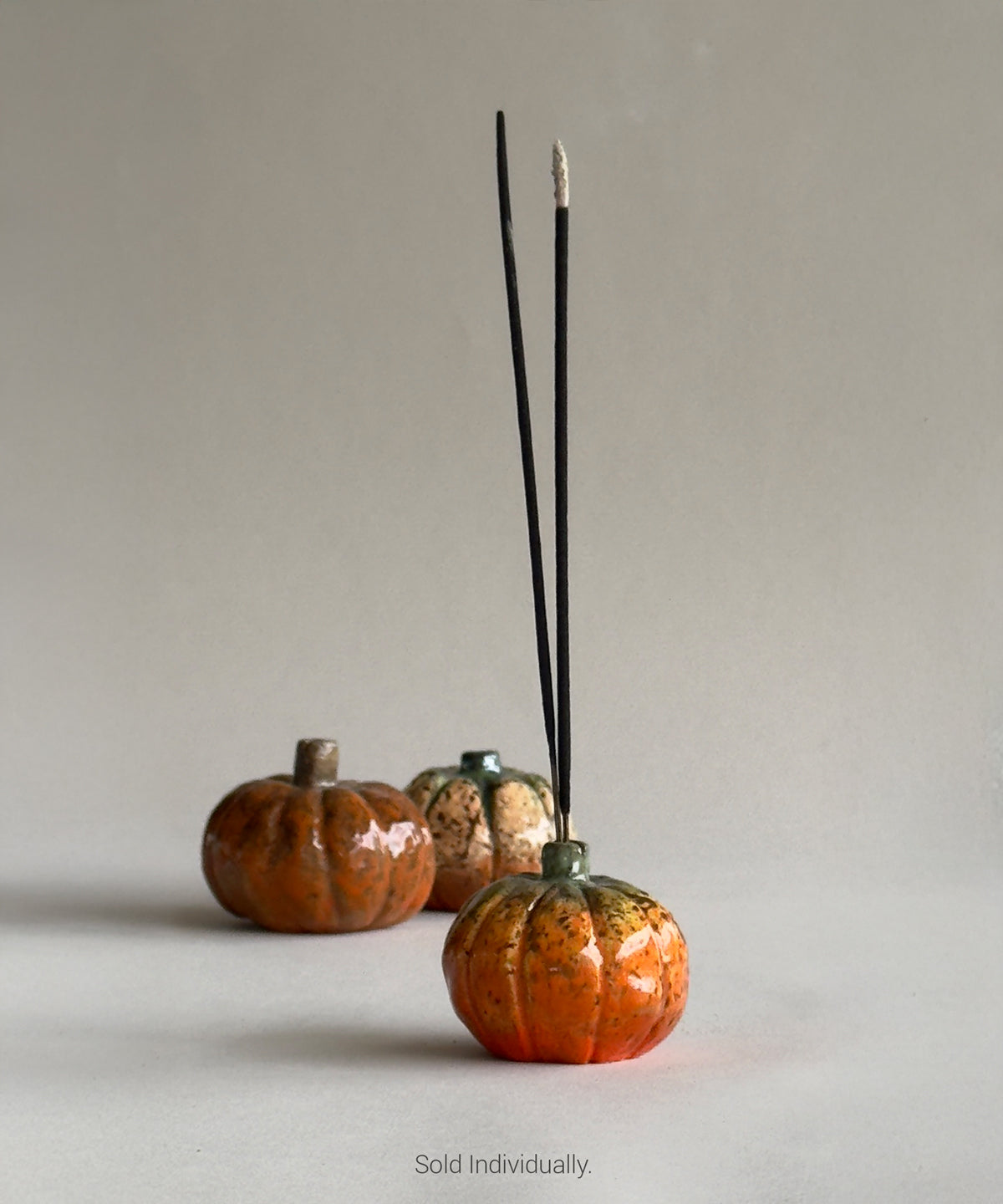 Handmade Ceramic Pumpkin Decor Thanksgiving Place Card Holder Fall